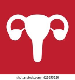 Illustration and icon of uterus