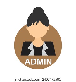 illustration, icon, vector, business, person, female, people, administrator, girl, manager, avatar, isolated, woman, face, head, human, profile, emplo