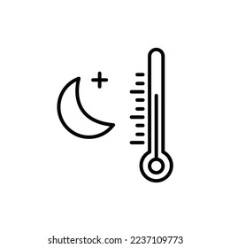 illustration icon vector of cold night moon with a thermometer goor for your design apps or your icon job, etc