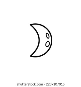 illustration icon vector of Crescent moon with black stripes, good for your apps or web, etc