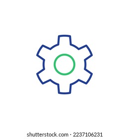 illustration icon vector of gear set clipart or icon gear symbol blue green stripes, good for your apps or web, etc