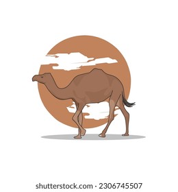 Illustration icon vector graphic of camel
