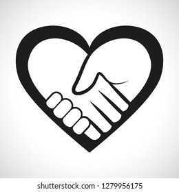 Illustration Icon Vector Heart Handshake for the creative use in graphic design