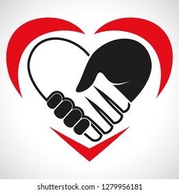 Illustration Icon Vector Heart Handshake for the creative use in graphic design
