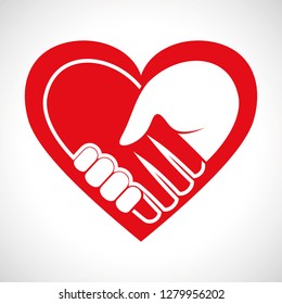 Illustration Icon Vector Heart Handshake for the creative use in graphic design