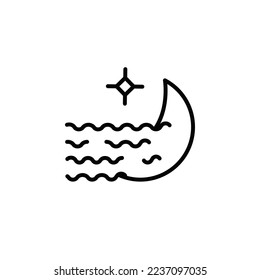 illustration icon vector of ocean, water, river, sea line with black stripes good for your apps or web, etc