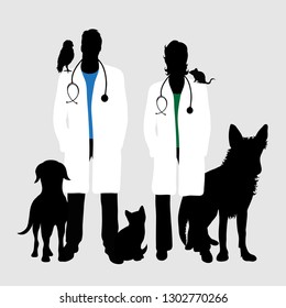 Illustration of icon veterinary. Vector silhouette on white background. Symbol urgency for animal.