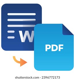 illustration of a icon word to pdf