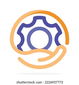 Illustrationssymbol für die Arbeitssteuerung, Produktionssteuerung, technische Steuerung.
