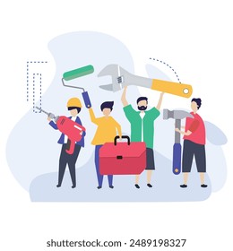 illustration of a icon worker