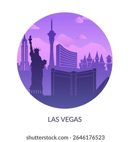 An Illustration of the Iconic Las Vegas Skyline, showcasing the vibrant city culture