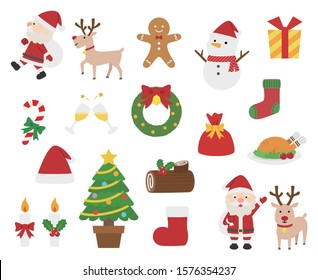 Illustration of icons about Christmas.
