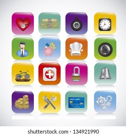 Illustration of icons of applications, app icons, vector illustration