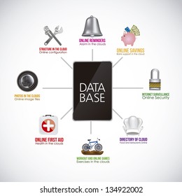 Illustration of icons of applications, app icons, vector illustration