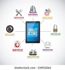 Illustration of icons of applications, app icons, vector illustration
