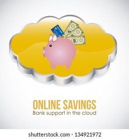 Illustration of icons of applications in the cloud, app icons, vector illustration