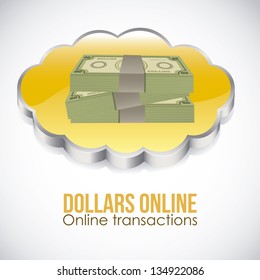 Illustration of icons of applications in the cloud, app icons, vector illustration
