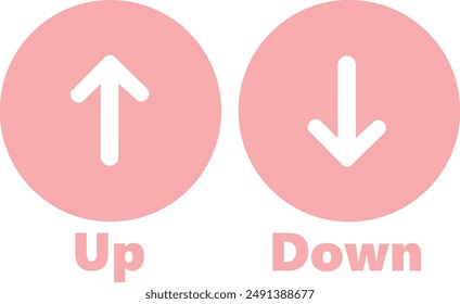 Illustration of icons with arrow indicating up and down