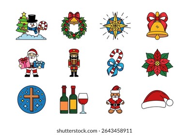 illustration icons of christmas collection