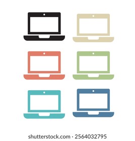 Illustration icons for computers showcase sleek, modern designs tailored for digital projects. These versatile icons include laptops, keyboards, monitors, and software elements, ideal for UI UX, infog