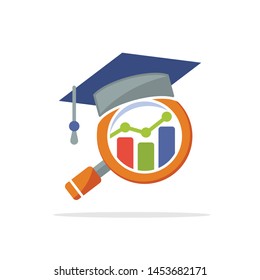 Illustration icons with the concept of business and economic analysis education