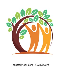 Illustration icons with the concept of togetherness to preserve the natural environment.