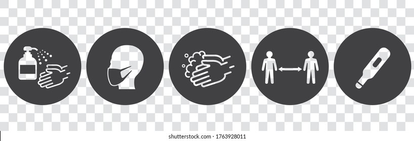  illustration of icons of coronavirus vector