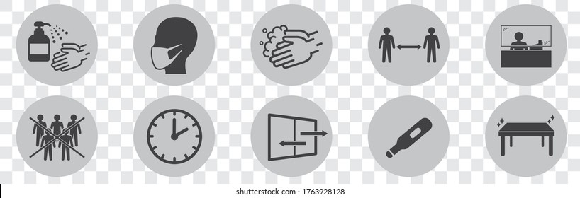  illustration of icons of coronavirus vector
