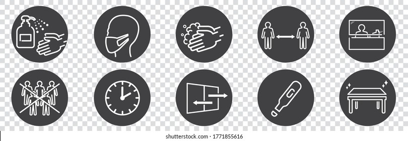  ilustración de iconos del vector coronavirus