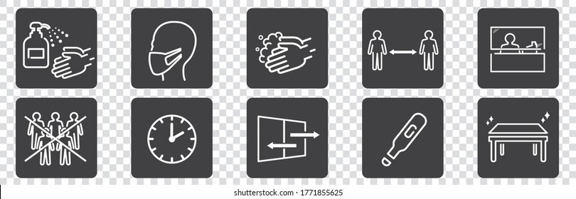  illustration of icons of coronavirus vector