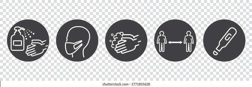  illustration of icons of coronavirus vector