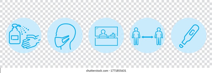  illustration of icons of coronavirus vector