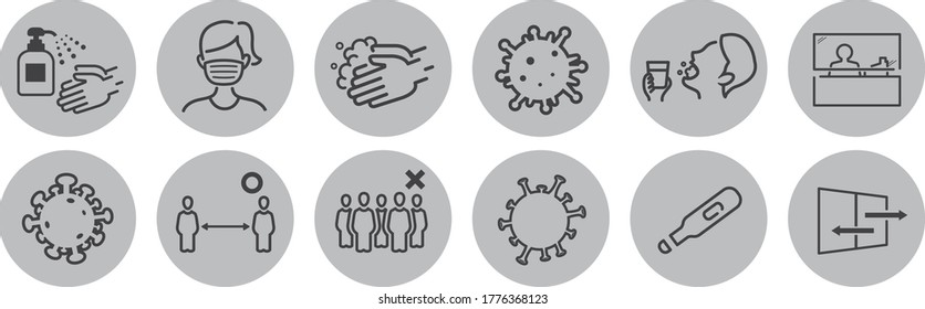  ilustración de iconos del vector coronavirus