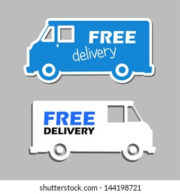 illustration of icons free delivery, vector