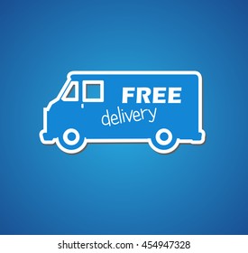 illustration of icons free delivery, vector