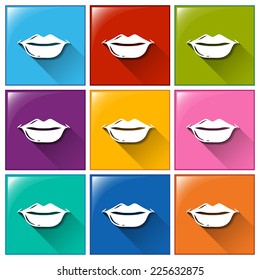 Illustration of the icons with lips on a white background 