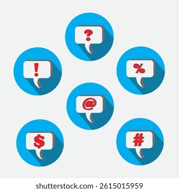 Illustration Icons Mark Message Question Exclamation and Others