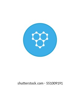 Illustration icons molecule in circle on flat design