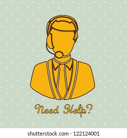 illustration of icons operator, operator silhouette, vector illustration