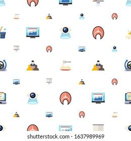 illustration icons pattern seamless. Included editable flat Vision, Pasta, Board stand, statistics, director, salmon, Autopilot, Web Development icons. illustration icons for web and mobile.