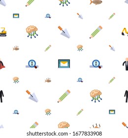 illustration icons pattern seamless. Included editable flat trowel, Online library, grilled fish, Deep learning, Search engine, Pencil icons. illustration icons for web and mobile.
