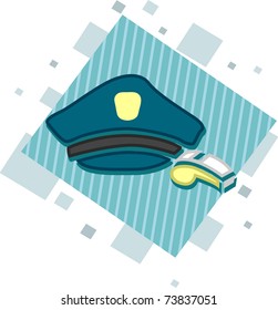 Illustration of Icons Representing Cops