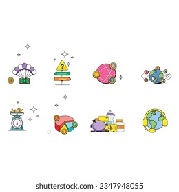 illustration icons set for business 