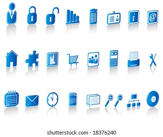 Illustration of icons set with shadow