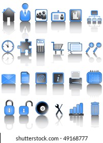 Illustration of icons set with shadow