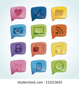 Illustration of icons of social networking, connectivity, networking, sharing, vector illustration
