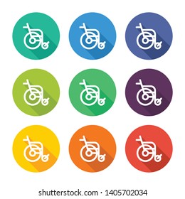 Illustration icons for wheelchairs with several color alternatives