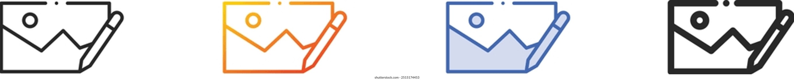 illustration icon.Thin Linear, Gradient, Blue Stroke and bold Style Design Isolated On White Background