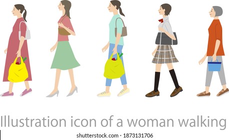 Illustration icoon of walking woman