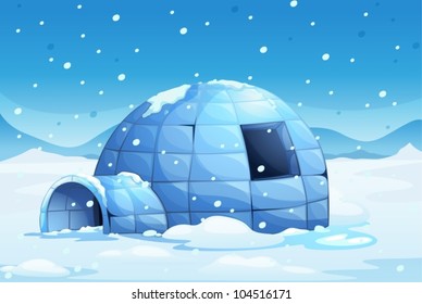 Illustration of an icy igloo